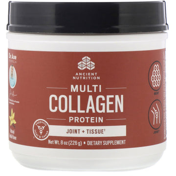 Dr. Axe / Ancient Nutrition, Multi Collagen Protein, Joint + Tissue, Natural Vanilla, 8 oz (226 g)