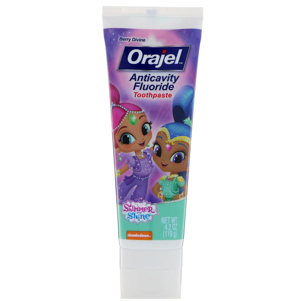 Orajel, Shimmer & Shine Anticavity Fluoride Toothpaste, Berry Divine, 4.2 oz (119 g) - The Supplement Shop