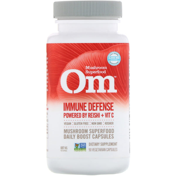 Organic Mushroom Nutrition, Immune Defense, Powered by Reishi + Vit C, 697 mg, 90 Vegetarian Capsules - The Supplement Shop