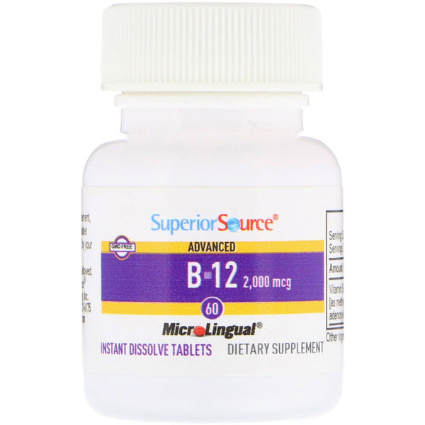 Superior Source, Advanced B-12, 2,000 mcg, 60 Tablets - The Supplement Shop