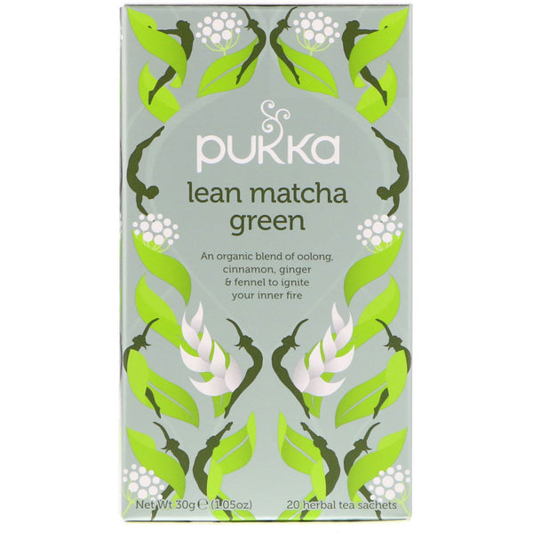 Pukka Herbs, Lean Matcha Green, 20 Herbal Tea Sachets, 1.05 oz (30 g) - The Supplement Shop