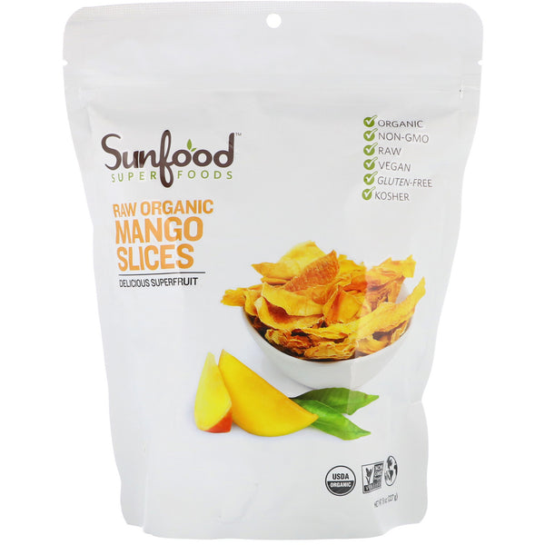 Sunfood, Raw Organic Mango Slices, 8 oz (227 g) - The Supplement Shop