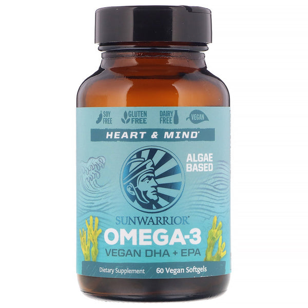 Sunwarrior, Omega-3, Vegan DHA + EPA, 60 Vegan Softgels - The Supplement Shop