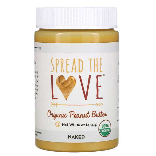Spread The Love, Organic Peanut Butter, Naked, 16 oz ( 454 g) - The Supplement Shop