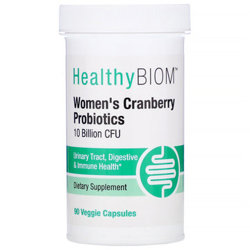 HealthyBiom, Women's Cranberry Probiotics, 10 Billion CFU, 90 Veggie Capsules