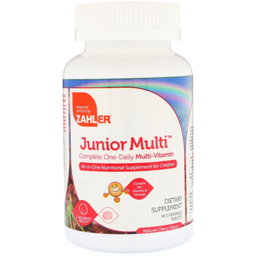 Zahler, Junior Multi, Complete One-Daily Multi-Vitamin, Natural Cherry Flavor, 90 Chewable Tablets