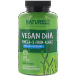 NATURELO, Vegan DHA, Omega-3 from Algae, 800 mg, 120 Vegan Softgels - The Supplement Shop