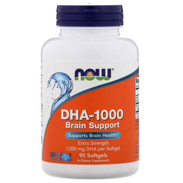 Now Foods, DHA-1000 Brain Support, Extra Strength, 1,000 mg, 90 Softgels - The Supplement Shop