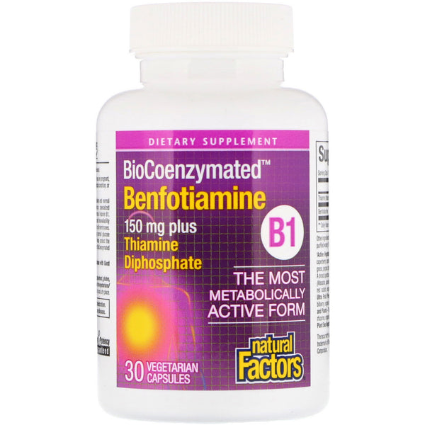 Natural Factors, BioCoenzymated, B1, Benfotiamine, 150 mg, 30 Vegetarian Capsules