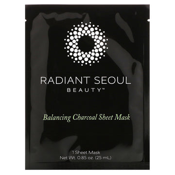Radiant Seoul, Balancing Charcoal Sheet Mask, 1 Sheet Mask, 0.85 oz (25 ml)