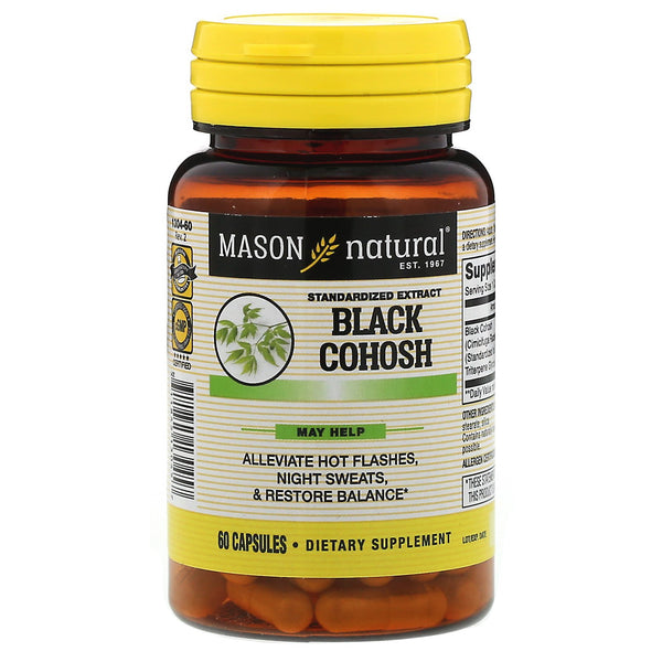 Mason Natural, Black Cohosh, Standardized Extract, 60 Capsules - The Supplement Shop