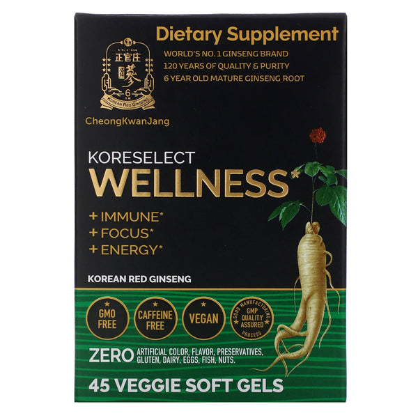 Cheong Kwan Jang, Koreselect, Wellness, 45 Veggie Soft Gels - The Supplement Shop