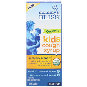 Mommy's Bliss, Kids, Organic Cough Syrup + Immunity Support, Kids 1-12 Yrs, 4 fl oz (120 ml)