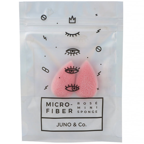 Juno & Co., Microfiber Mini Sponge, Rose, 2 Count - The Supplement Shop