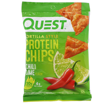 Quest Nutrition, Tortilla Style Protein Chips, Chili Lime, 12 Bags, 1.1 oz (32 g) Each