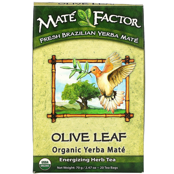 Mate Factor, Olive Leaf Organic Yerba Mate, 20 Tea Bags, 2.47 oz (70 g) - The Supplement Shop
