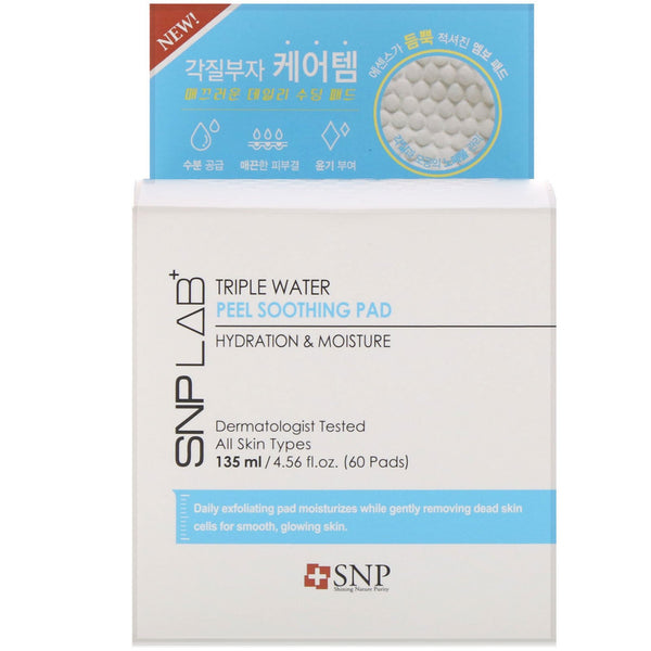 SNP, LAB+, Triple Water Peel Soothing Pad, 60 Pads - The Supplement Shop