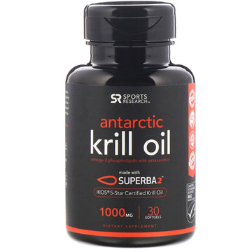 Sports Research, Antarctic Krill Oil with Astaxanthin, 1,000 mg, 30 Softgels