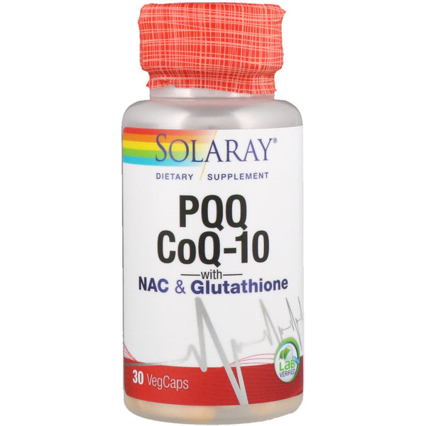 Solaray, PQQ, CoQ-10 with NAC & Glutathione, 30 VegCaps - The Supplement Shop