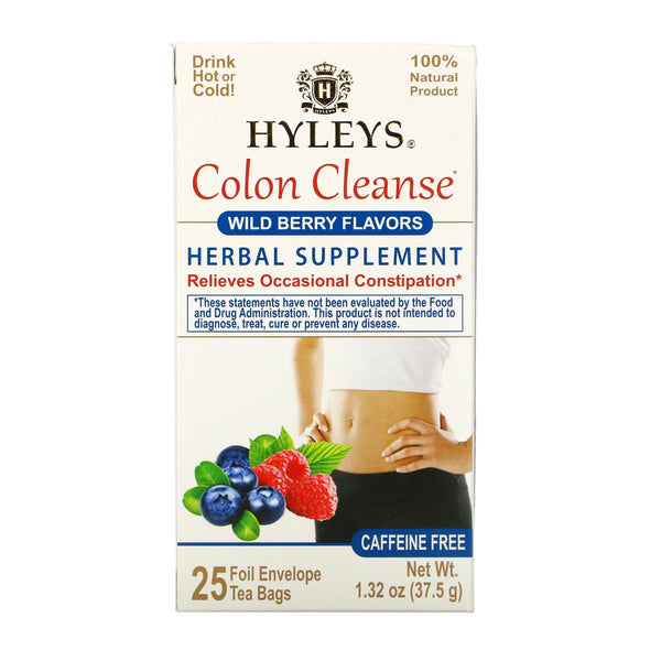 Hyleys Tea, Colon Cleanse, Wild Berry Flavors, Caffeine Free, 25 Tea Bags, 1.32 oz (37.5 g) - The Supplement Shop