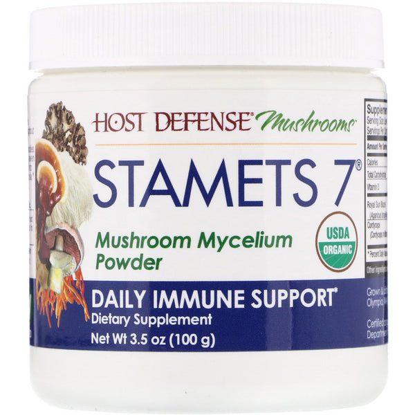 Fungi Perfecti, Stamets 7, Mushroom Mycelium Powder, Daily Immune Support, 3.5 oz (100 g) - The Supplement Shop