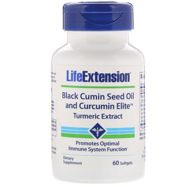 Life Extension, Black Cumin Seed Oil and Curcumin Elite Turmeric Extract, 60 Softgels - The Supplement Shop