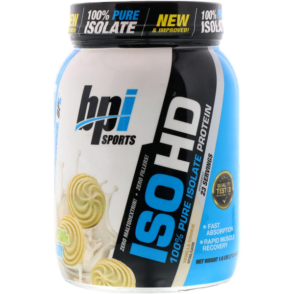 BPI Sports, ISO HD, 100% Pure Isolate Protein, Vanilla Cookie, 1.6 lbs (713 g) - The Supplement Shop