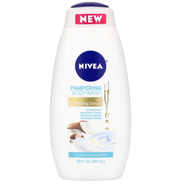 Nivea, Pampering Body Wash, Coconut and Almond Milk, 20 fl oz (591 ml) - The Supplement Shop