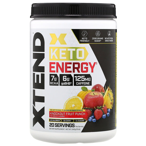 Scivation, Xtend, Keto Energy, Knockout Fruit Punch, 12 oz (340 g) - The Supplement Shop