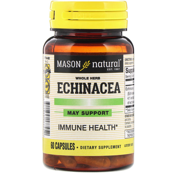 Mason Natural, Whole Herb Echinacea, 60 Capsules - The Supplement Shop