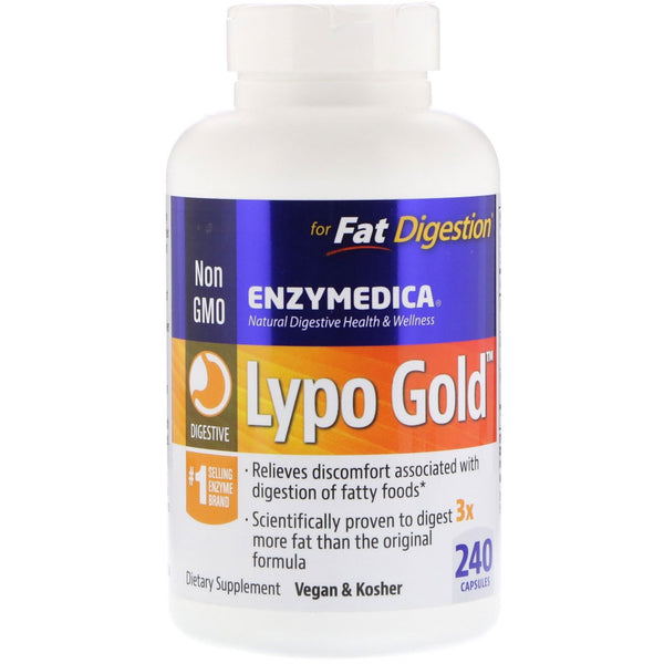Enzymedica, Lypo Gold, For Fat Digestion, 240 Capsules - The Supplement Shop
