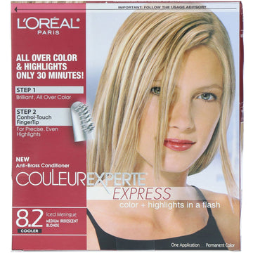 L'Oreal, Couleur Experte Express, Color + Highlights, 8.2 Medium Iridescent Blonde, 1 Application