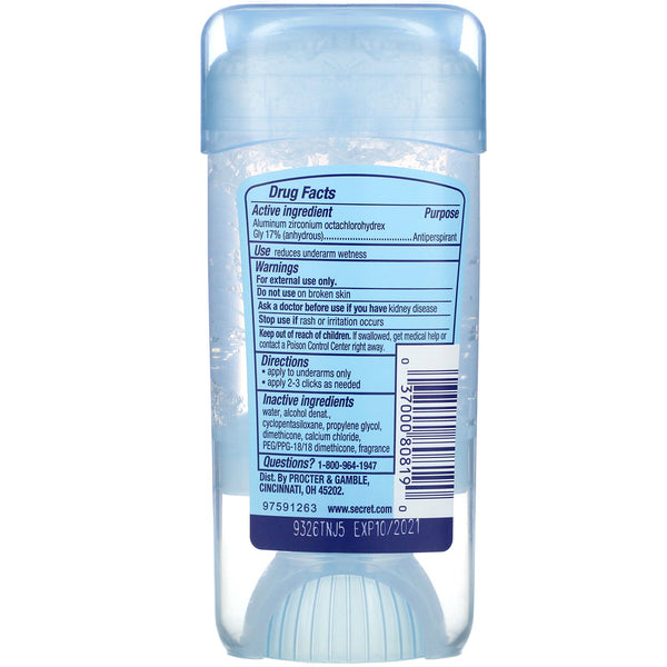 Secret, Outlast, 48 Hr Clear Gel Deodorant, Protecting Powder, 2.6 oz (73 g) - The Supplement Shop