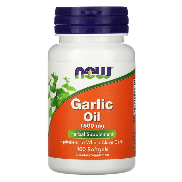 Now Foods, Garlic Oil, 1,500 mg, 100 Softgels - The Supplement Shop