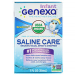 Genexa, Infant Saline Care, Organic Nasal Spray & Dropper, Newborn+, 1 fl oz (30 ml) - The Supplement Shop