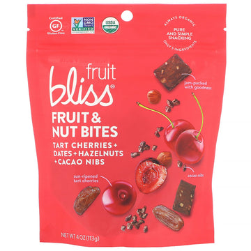 Fruit Bliss, Fruit & Nut Bites, Tart Cherries + Dates + Hazelnuts + Cacao Nibs, 4 oz (113 g)