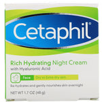 Cetaphil, Rich Hydrating Night Cream with Hyaluronic Acid, 1.7 oz (48 g) - The Supplement Shop