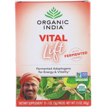 Organic India, Vital Lift, Fermented Adaptogens, 15 Packs, 0.1 oz (3 g) Each