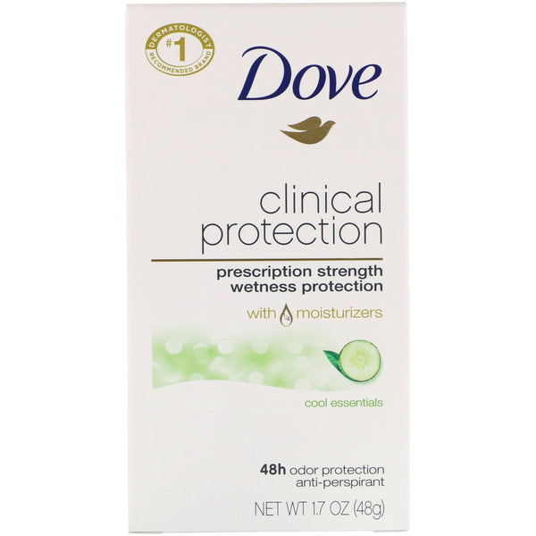 Dove, Clinical Protection, Prescription Strength, Anti-Perspirant Deodorant, Cool Essentials, 1.7 oz (48 g) - The Supplement Shop