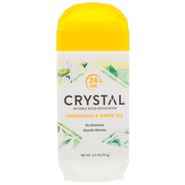 Crystal Body Deodorant, Invisible Solid Deodorant, Chamomile & Green Tea, 2.5 oz (70 g) - The Supplement Shop