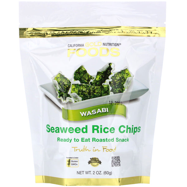 California Gold Nutrition, Seaweed Rice Chips, Wasabi, 2 oz (60 g) - The Supplement Shop