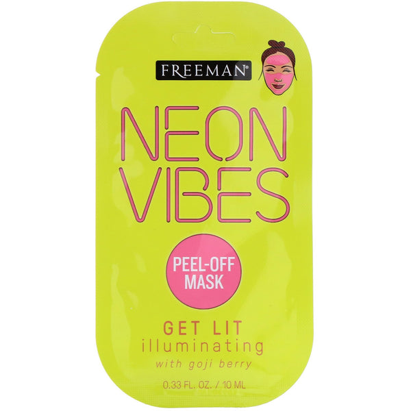 Freeman Beauty, Neon Vibes, Get Lit, Illuminating Peel-Off Mask, 0.33 fl oz (10 ml) - The Supplement Shop