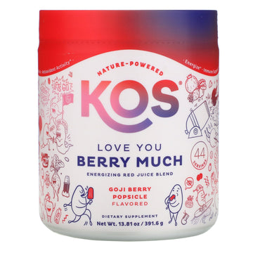 KOS, Love You Berry Much, Energizing Red Juice Blend, Goji Berry Popsicle, 13.81 oz (391.6 g)