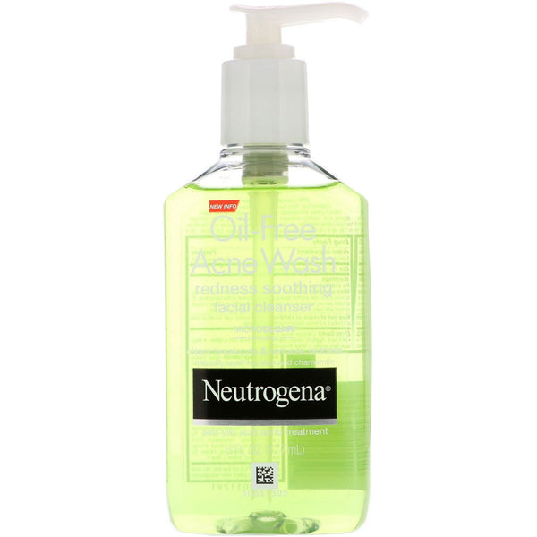 Neutrogena, Oil Free Acne Wash, Redness Soothing Facial Cleanser, 6 fl oz (177 ml) - The Supplement Shop