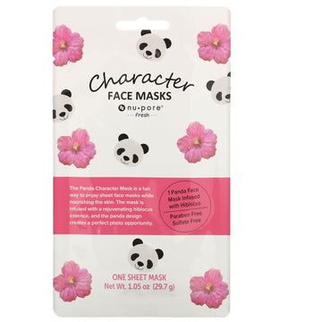 Nu-Pore, Character Face Mask, Panda, Hibiscus, 1 Sheet, 1.05 oz (29.7 g)