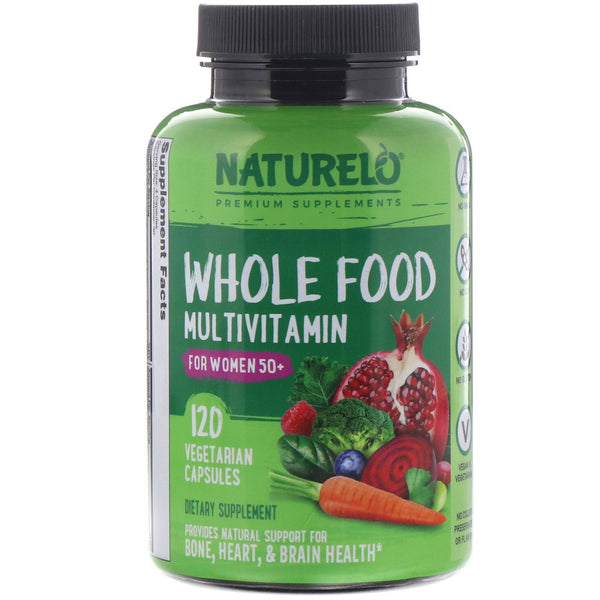 NATURELO, Whole Food Multivitamin for Women 50+, 120 Vegetarian Capsules - The Supplement Shop