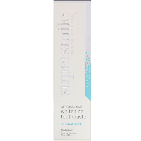 Supersmile, Professional Whitening Toothpaste, Fluoride Free, Original Mint, 4.2 oz (119 g) - The Supplement Shop