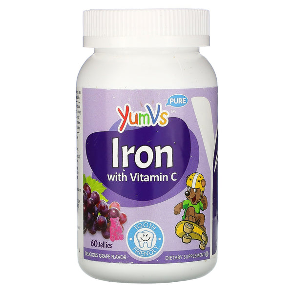 YumV's, Pure, Iron with Vitamin C, Grape, 60 Jellies - The Supplement Shop