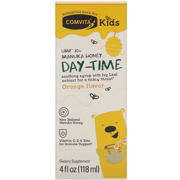 Comvita, Comvita Kids, Day-Time Soothing Syrup with Ivy Leaf, UMF 10+ Manuka Honey, Orange Flavor, 4 fl oz (118 ml) - The Supplement Shop