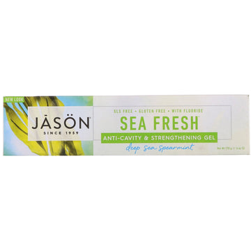 Jason Natural, Sea Fresh, Anti-Cavity & Strengthening Gel, Deep Sea Spearmint, 6 oz (170 g)